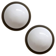Handcrafted Brass & Opaline Glass Ojo Wall Lights by Gallery L7