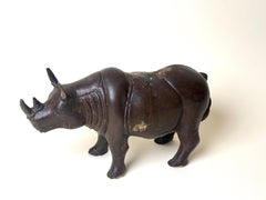 Handcrafted Bronze Rhinoceros Sculpture – African Wildlife Study