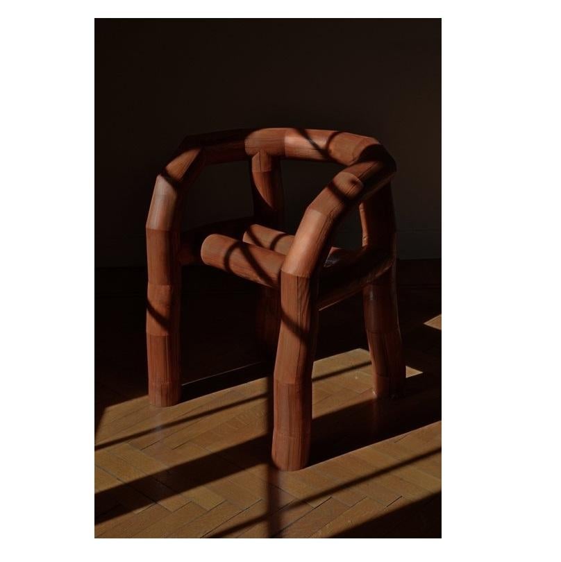 Sedia Segmento Pine Log di David David, realizzata artigianalmente in legno massiccio di colore marrone, da David David in vendita 9