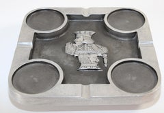 Bruce Fox Large Square Cigar Ashtray Collectible Cast Aluminum Square