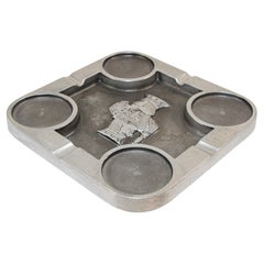 Bruce Fox Cenicero cuadrado grande para puros Coleccionable de aluminio fundido Cuadrado