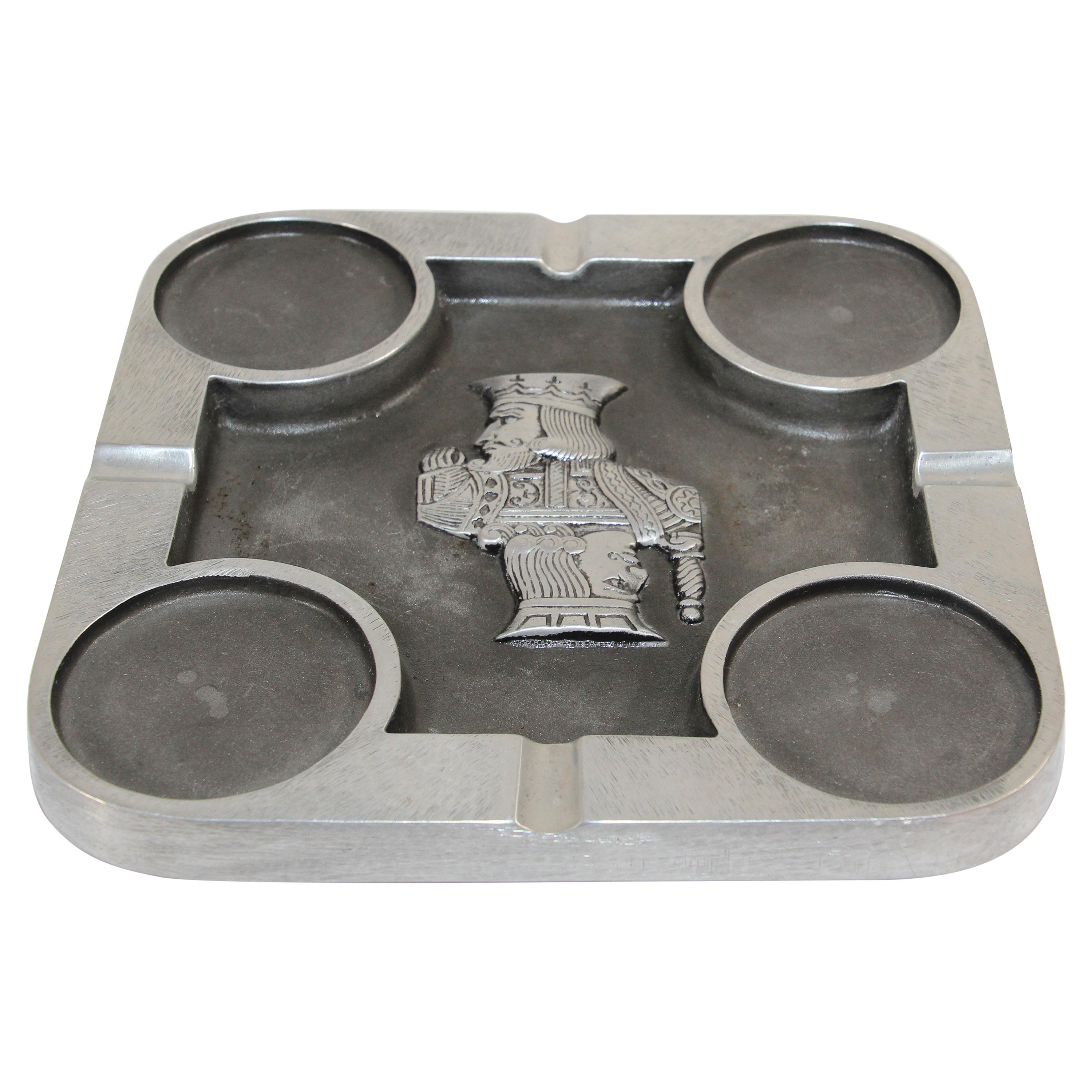 Bruce Fox Large Square Cigar Ashtray Collectible Cast Aluminum Square