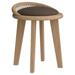 Sgabello da pranzo Brummell Rattan OAK Fatto a mano in Portogallo dai Wood Tailors