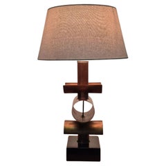 Handcrafted brutalist copper table lamp, Netherlands 1960s