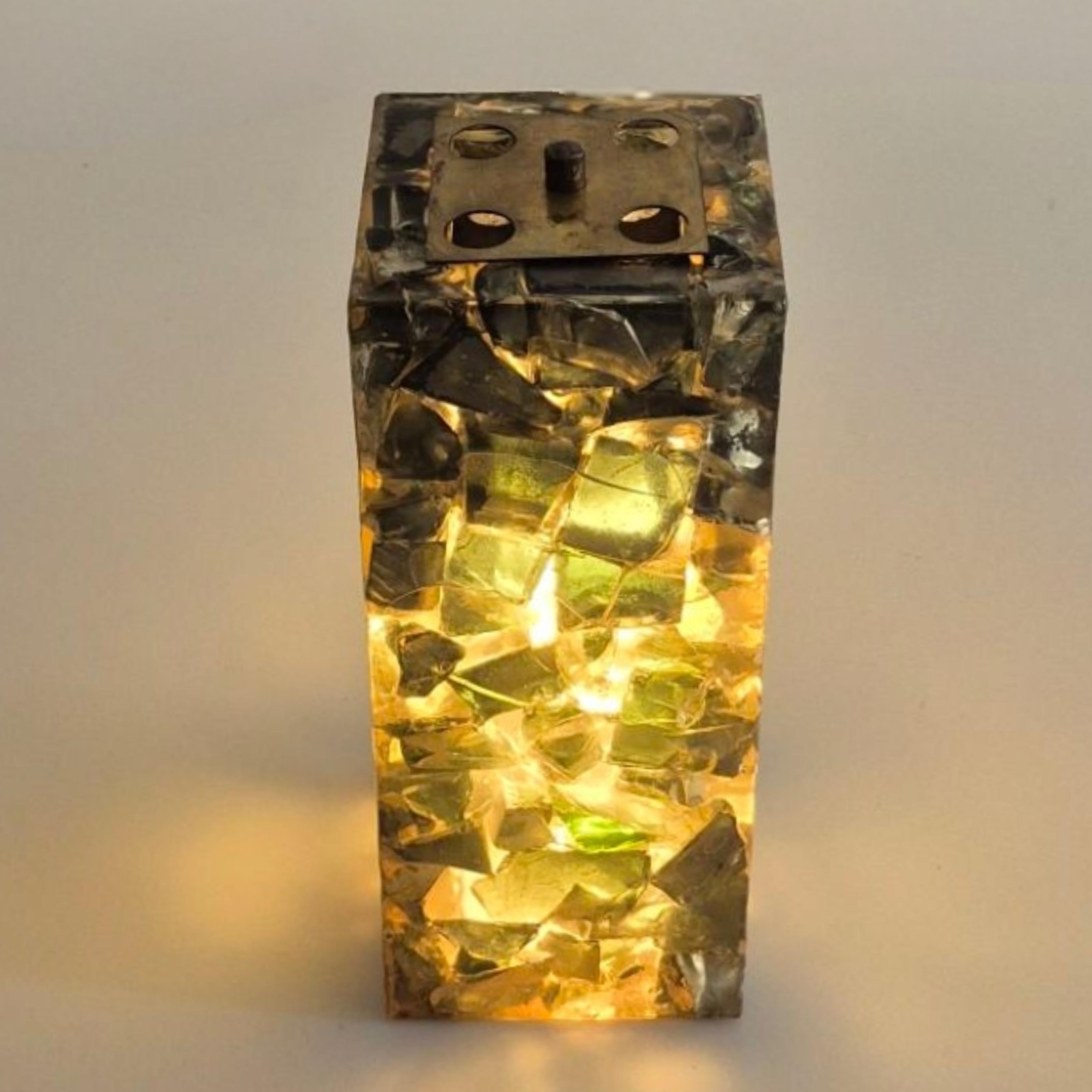Cast Handcrafted brutalist table lamp, Germany 1960s For Sale