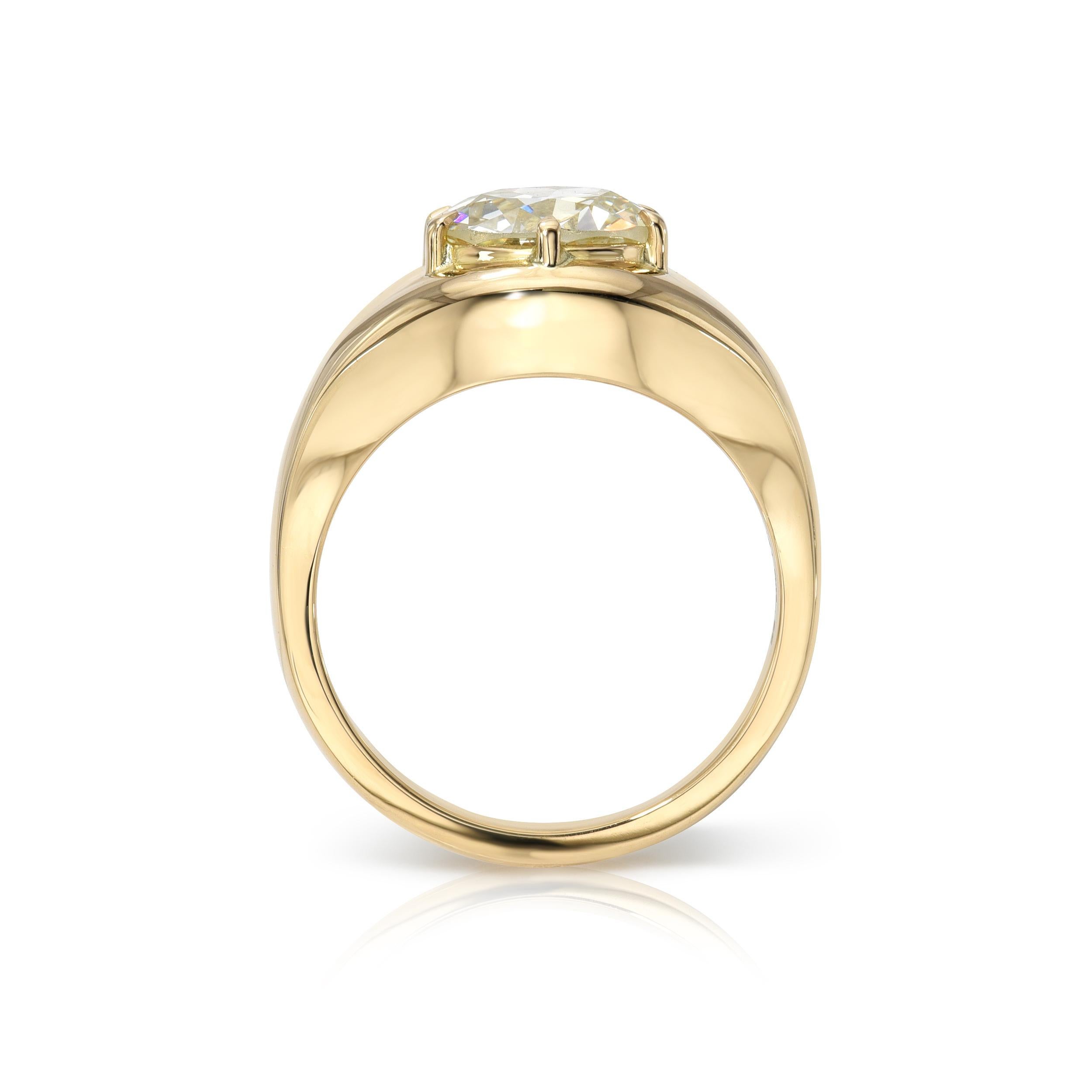 Handgefertigter Bryn Diamantring mit alteuropäischem Schliff von Single Stone (Alteuropäischer Schliff) im Angebot
