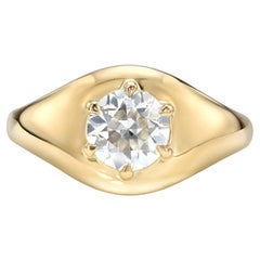 Handcrafted Bryn Old European Cut Diamond Ring by Single Stone