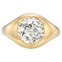 Handcrafted Bryn Old European Cut Diamond Ring by Single Stone