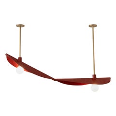 Handcrafted Burgundy Steel & Brass Feuillage Duo Ceiling Mounted Light Carla Baz