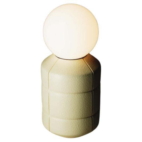 Handcrafted Butter Yellow Navaz Lamp Ceramic Pottery Table Illumination Lighting