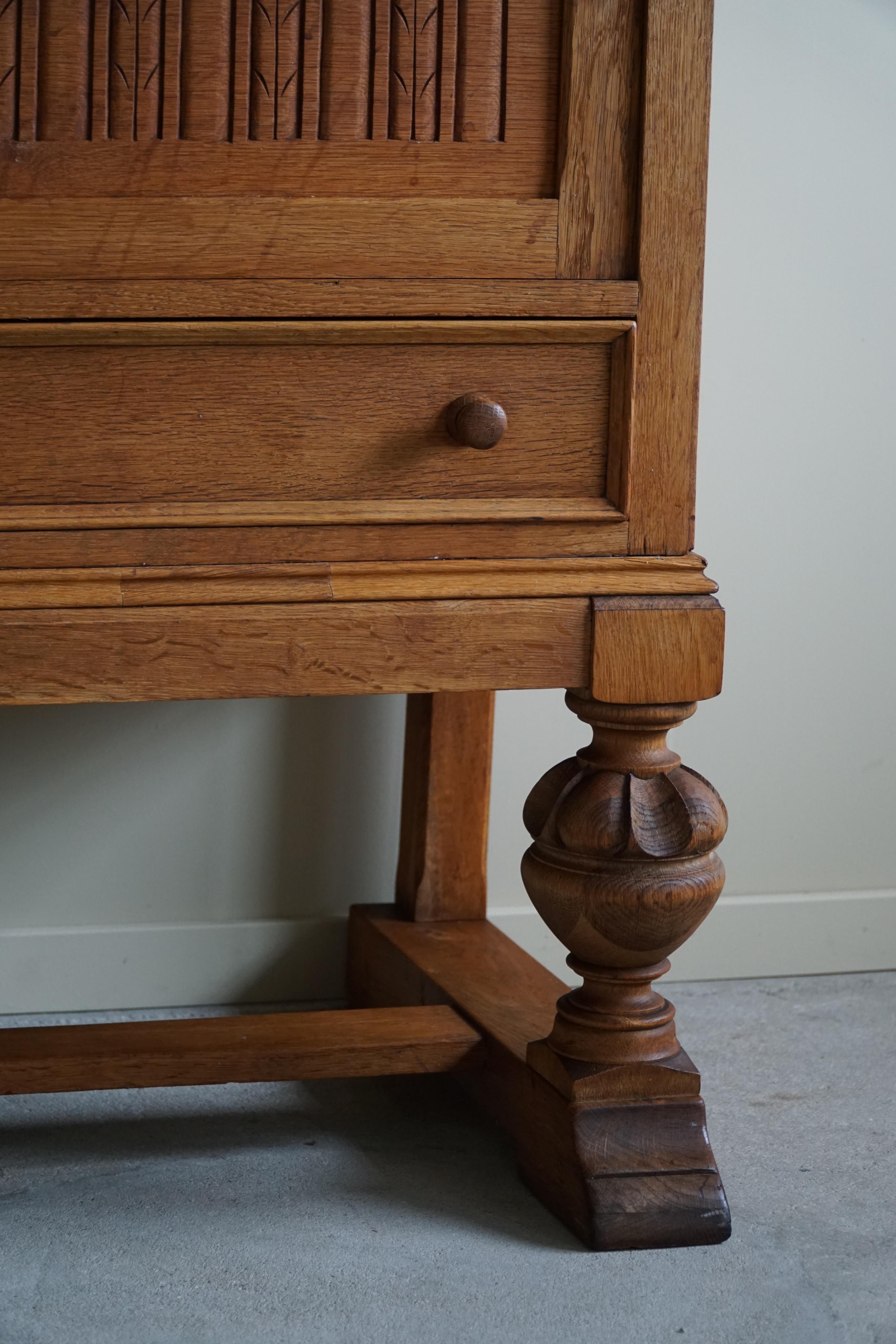 Handcrafted Cabinet in Oak, Mid Century, Made by a Danish Carpenter in the 1950s For Sale 4