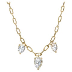 Handcrafted Cailyn Pear Shaped Rose Cut Diamond Necklace by Single Stone Handcrafted Cailyn Pear Shaped Rose Cut Diamond Necklace by Single Stone