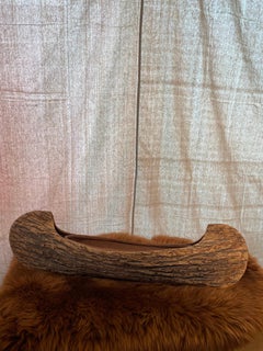 Handcrafted Canoe Vessel Made of Natural Tree Bark, Mid-20th Century