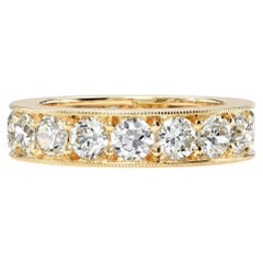 Handcrafted Carmela Large Old European Cut Diamond Eternity Band by Single Stone