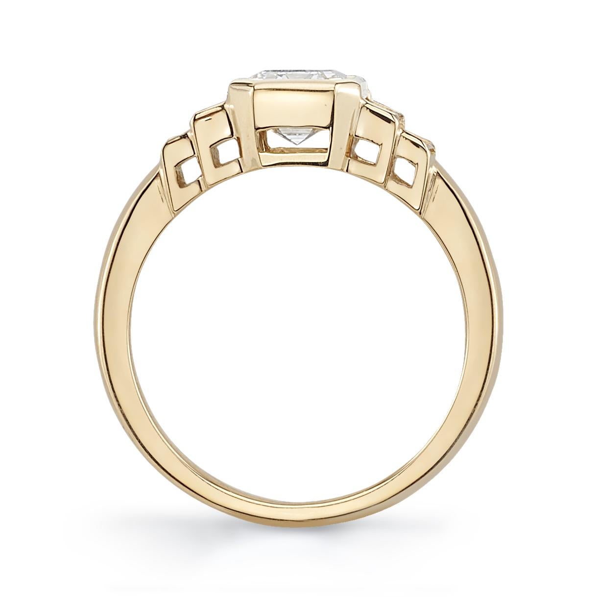 Handgefertigter Caroline-Diamantring mit Smaragdschliff von Single Stone im Zustand „Neu“ im Angebot in Los Angeles, CA