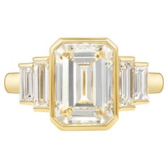 Handcrafted Caroline Emerald Cut Diamond Ring by Single Stone