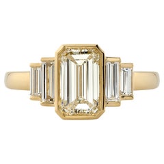 Handcrafted Caroline Emerald Cut Diamond Ring by Single Stone