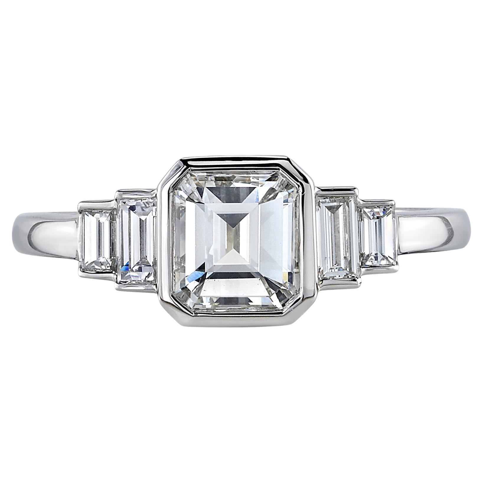 Handcrafted Caroline Emerald Cut Diamond Ring by Single Stone