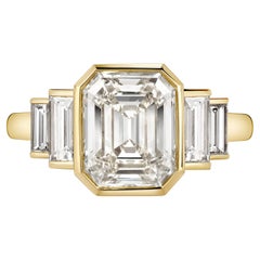 Handcrafted Caroline Emerald Cut Diamond Ring by Single Stone