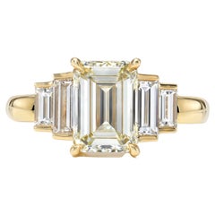 Handcrafted Caroline Emerald Cut Diamond Ring by Single Stone
