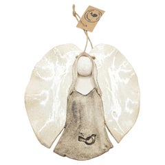 Sculpture murale ange en céramique fabriquée à la main - Unique en son genre, Collectional limitée