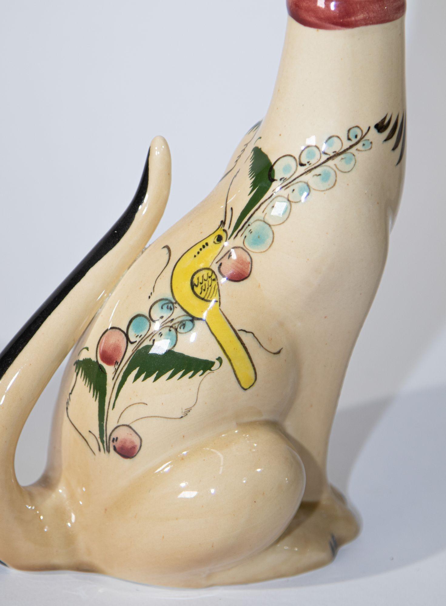 20ième siècle Chat en céramique fabriqué à la main, Italie, 1970