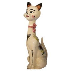 Vintage Handcrafted Ceramic Cat, Italy, 1970s