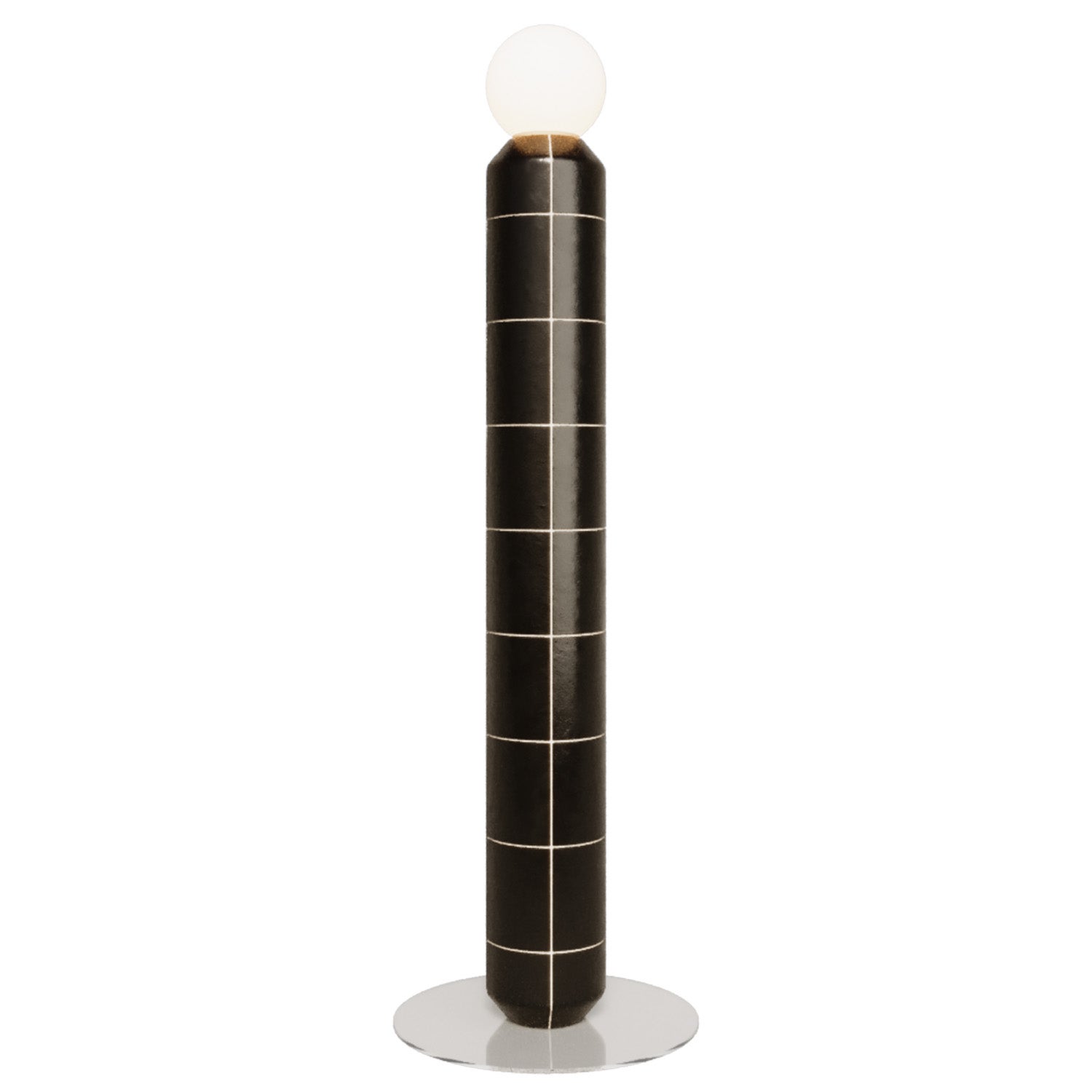 Handgefertigte Stehlampe aus Keramik in schwarzer Mattglasur im Angebot