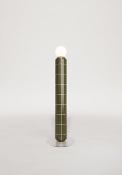 Handcrafted Ceramic Floor Lamp in Green Glaze