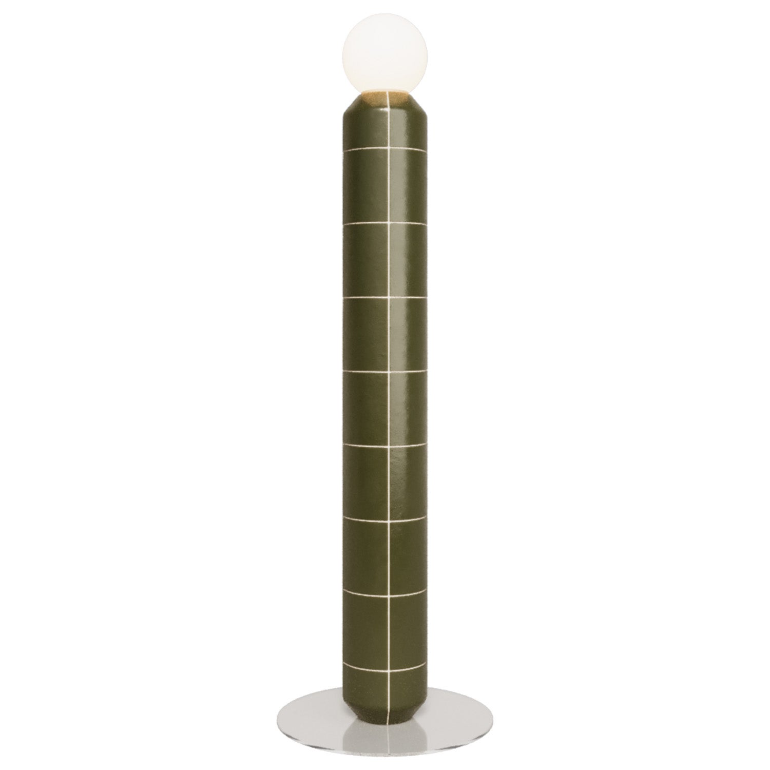 Handcrafted Ceramic Floor Lamp in Green Glaze