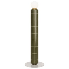 Handcrafted Ceramic Floor Lamp in Green Glaze