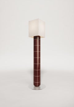 Handcrafted Ceramic Floor Lamp in Red Glaze