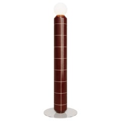 Handcrafted Ceramic Floor Lamp in Red Glaze