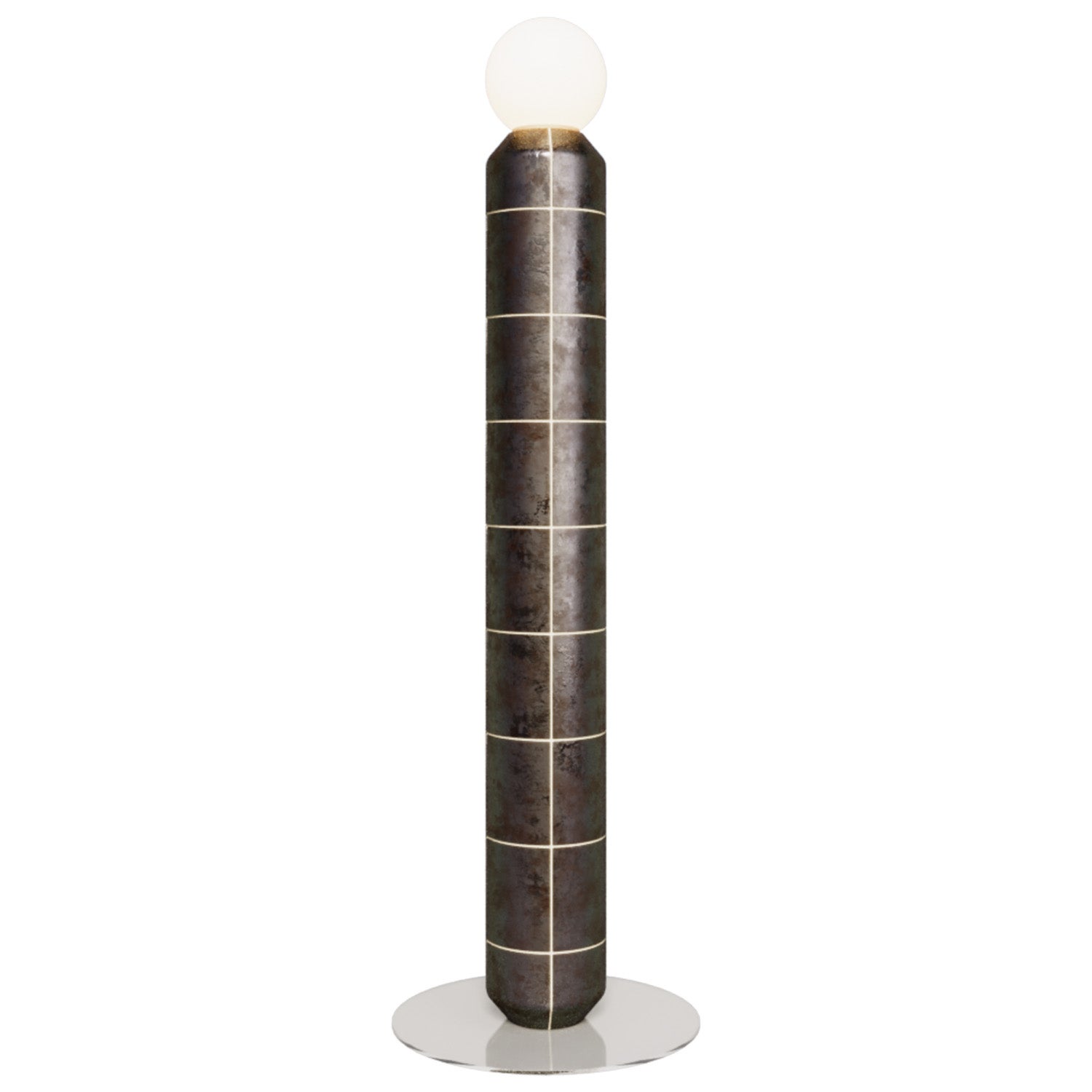 Handcrafted Ceramic Floor Lamp in Scorcheat Coal Glaze