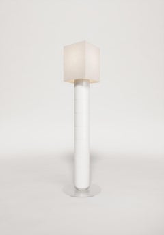 Handcrafted Ceramic Floor Lamp in White Glaze