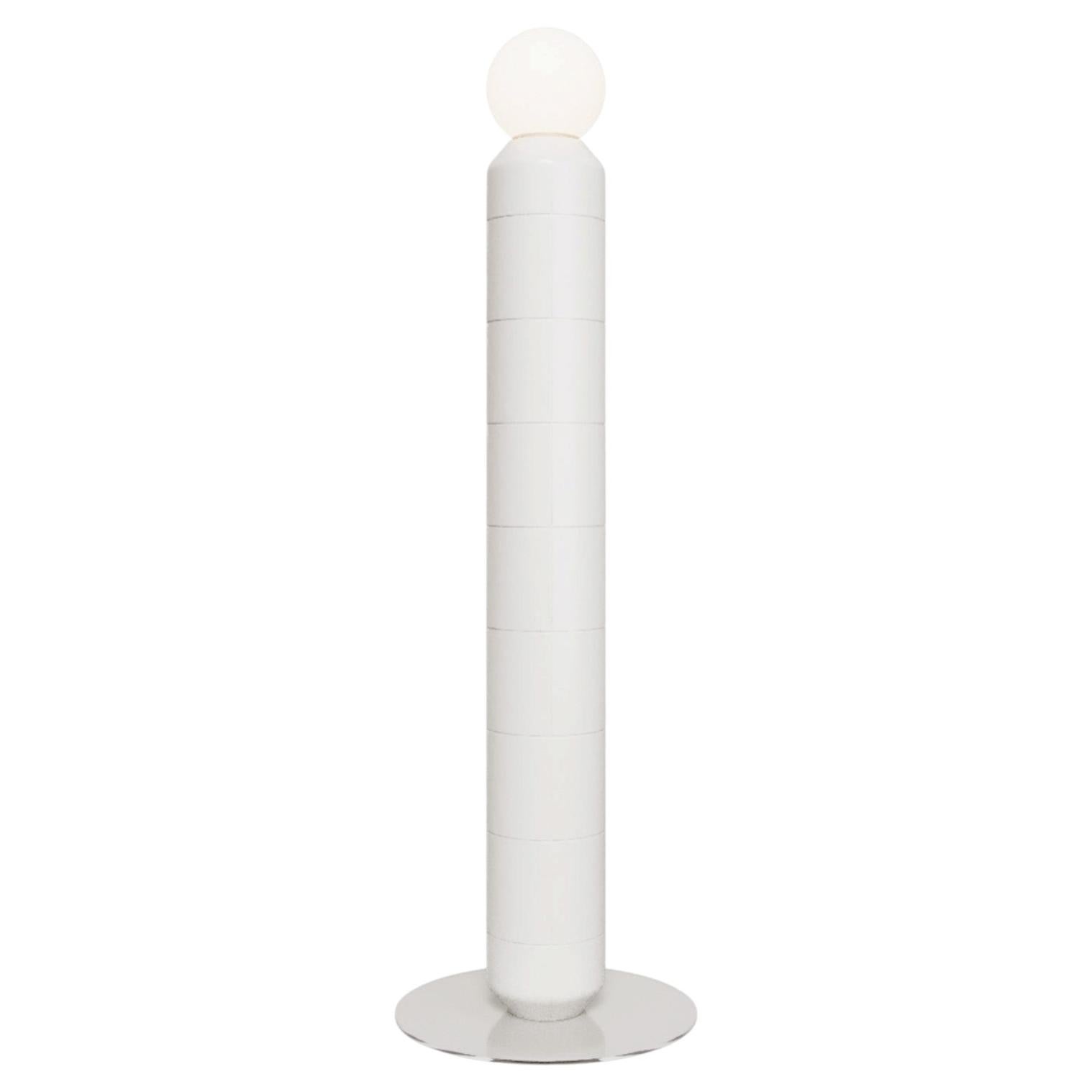 Handcrafted Ceramic Floor Lamp in White Glaze