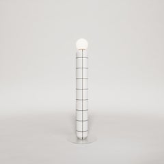 Handcrafted Ceramic Floor Lamp in White with Black Glaze