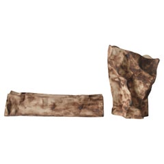 Handcrafted Ceramic Paper Bag Vase (Set of 2)-  Earth-Toned Burnt Texture
