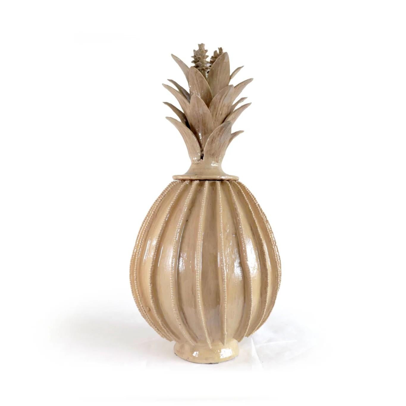XXIe siècle et contemporain Ananas en céramique fait à la main Taille XL en vente