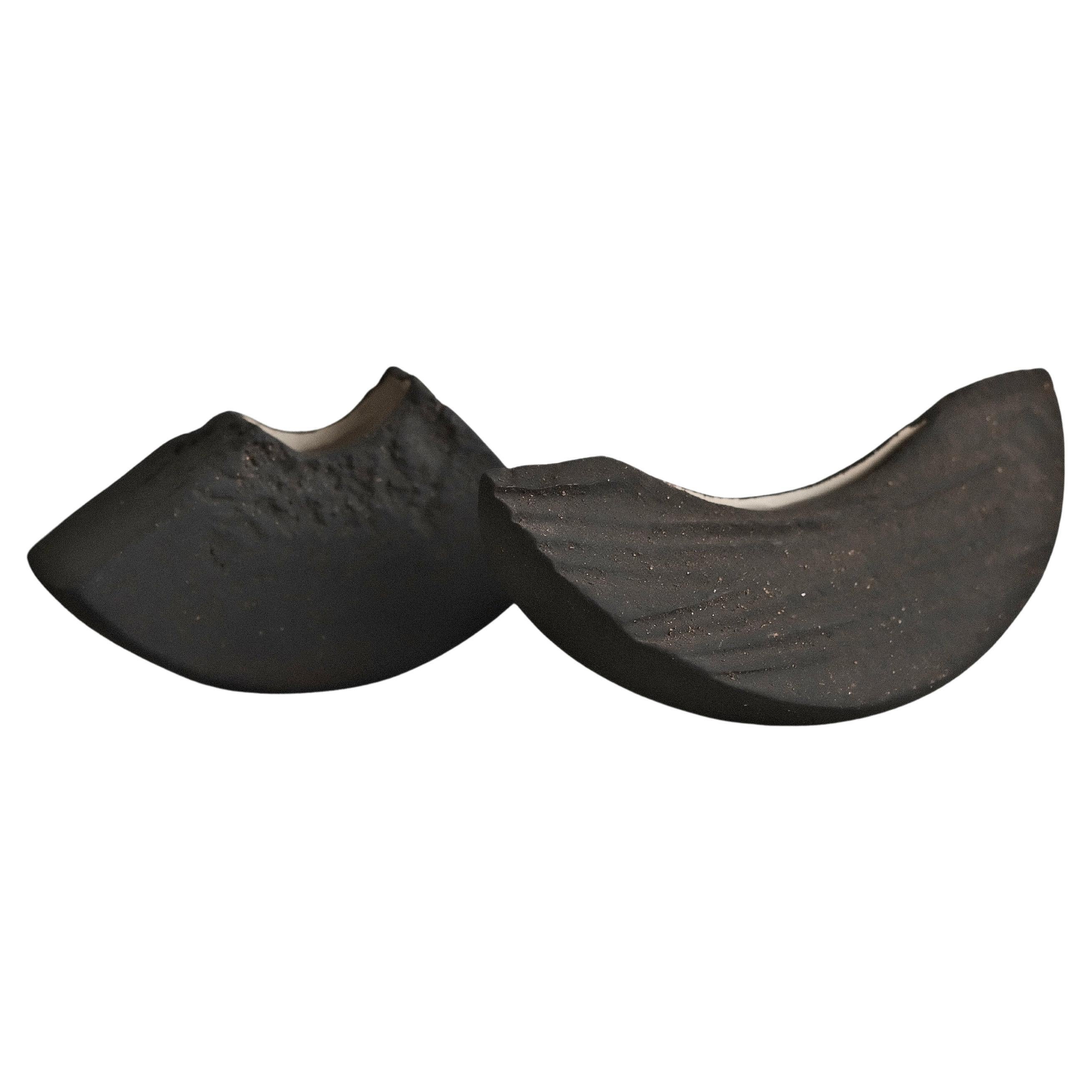 Handcrafted Ceramic Sculptural Vases (Set of 2) – Arc Shape, Contemporary Design