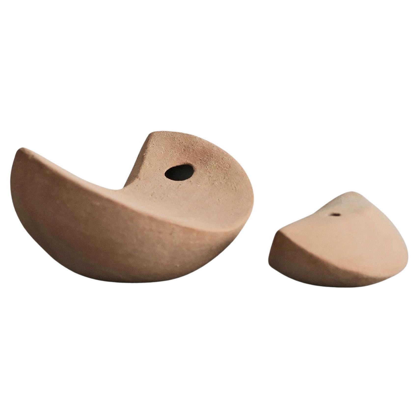 Handcrafted Ceramic Sculptural Vases (Set of 2) – Arc Shape, Contemporary Design
