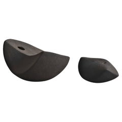 Handcrafted Ceramic Sculptural Vases (Set of 2) – Arc Shape, Contemporary Design