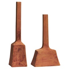 Handcrafted Ceramic Sculptural Vases (Set of 2) – Minimalist Long-Neck Design