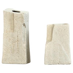 Handcrafted Ceramic Sculptural Vases (2er Set) - Two Tone, Contemporary Design