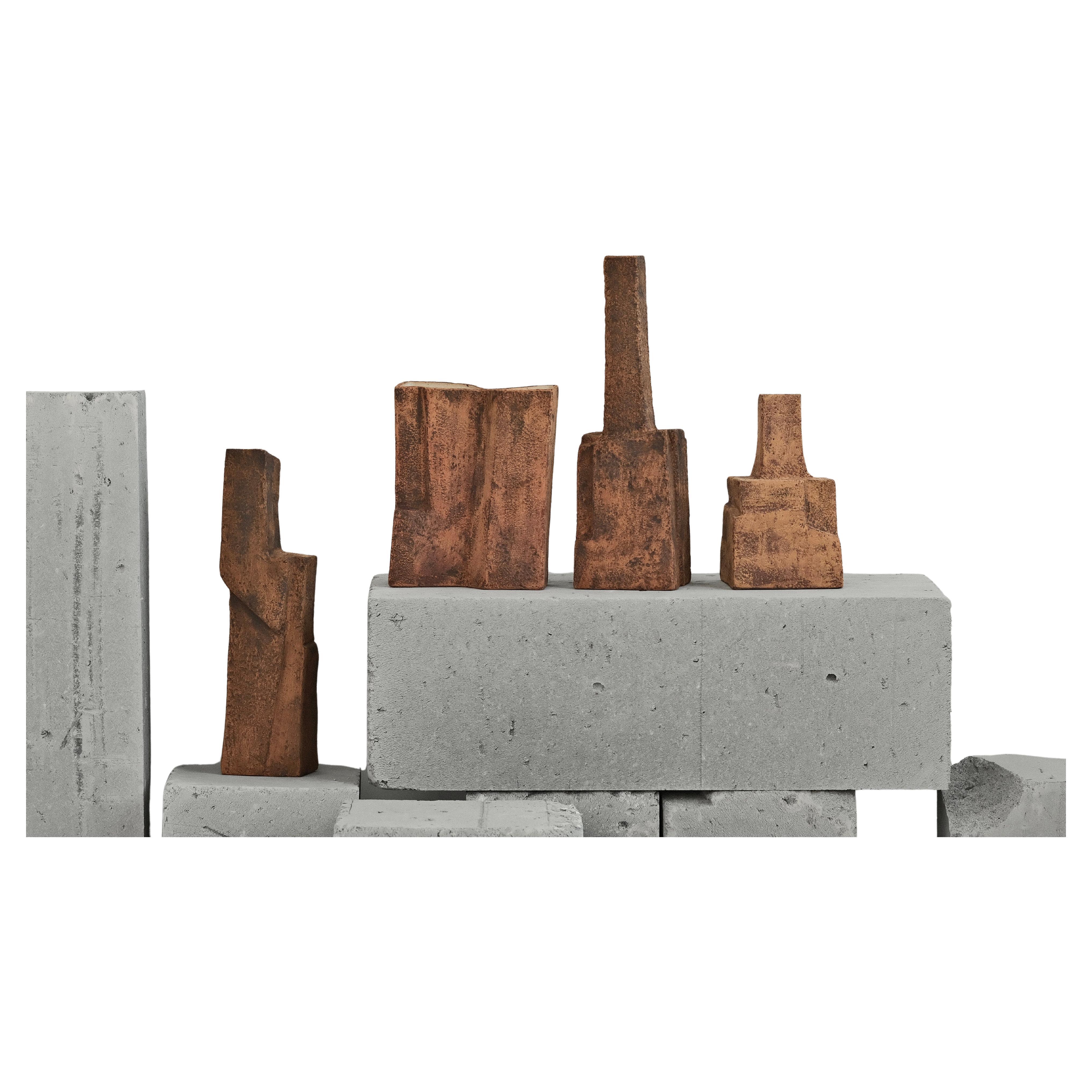 Handcrafted Ceramic Sculptural Vases (Set of 4) – Contemporary Design