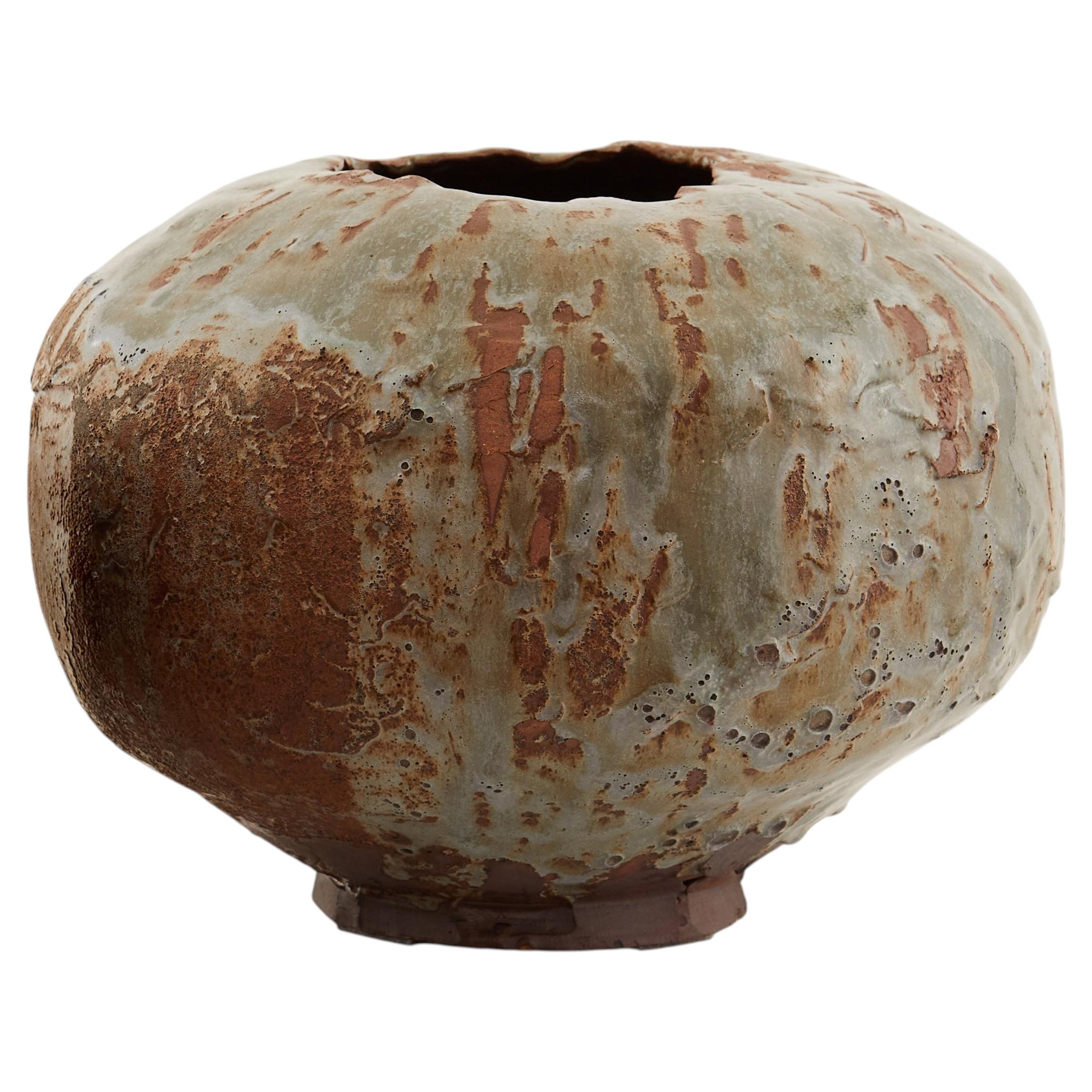 Handcrafted Ceramic Sculpture, Cobalt Glazed, by Flávia Soares, Brazil