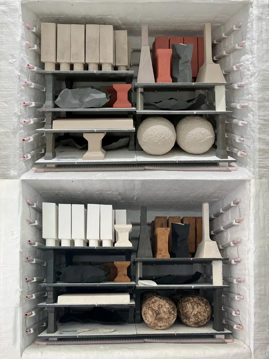 Céramique Vase sphère en céramique fabriqué à la main, texture brûlée dans les tons de la terre, objet d'art sculptural en vente
