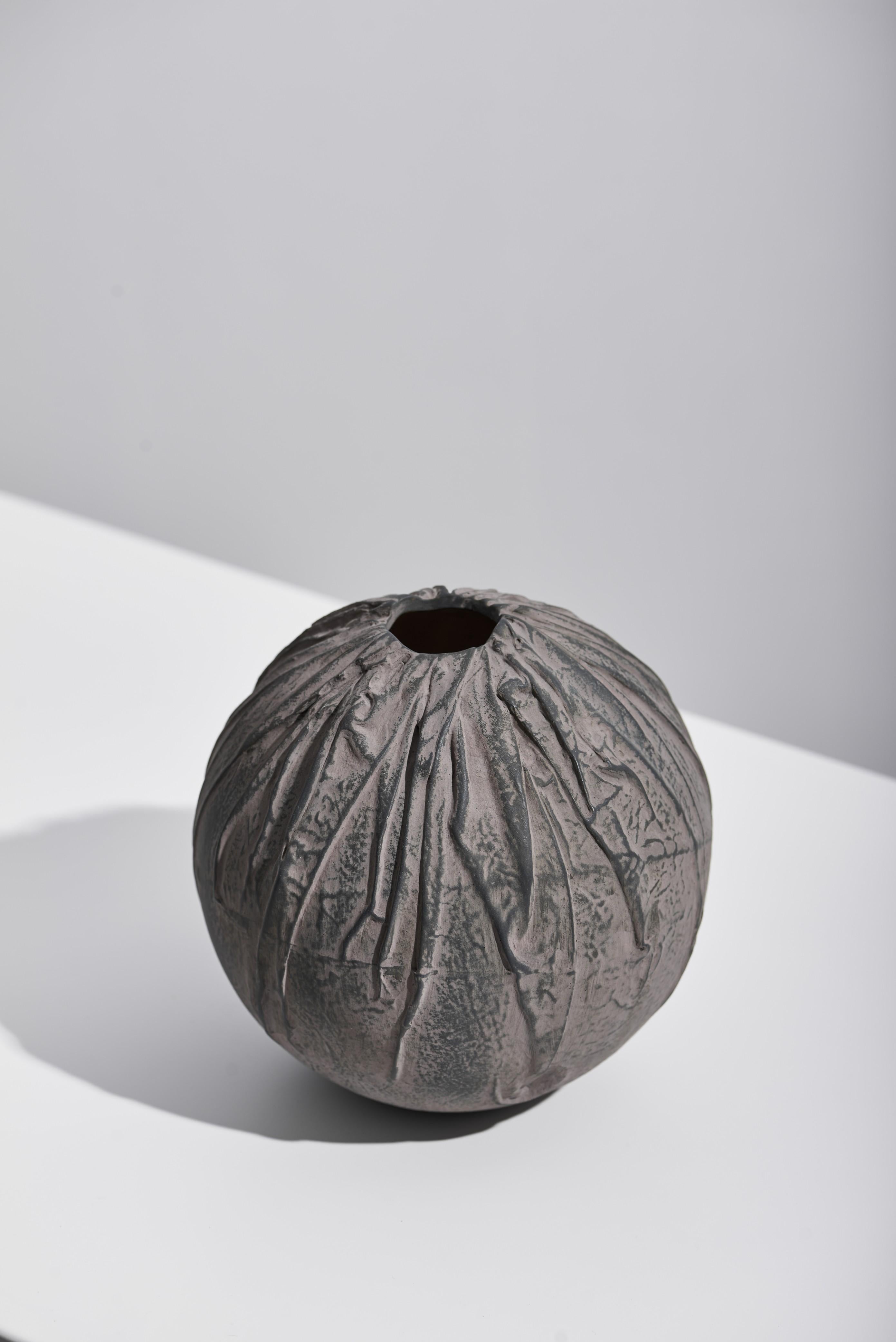 Handcrafted Ceramic Sphere Vases (Set of 3) - Sculptural Art Object For Sale 2