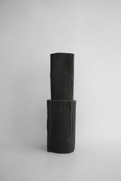 Handcrafted Ceramic Vases (Set of 2)- with Corrugated Texture