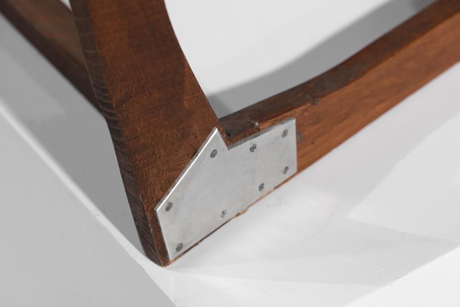 Handgefertigter Stuhl, einzigartiger Prototyp, montiert auf Zylinder, Massivholz, 80er Jahre im Angebot 7